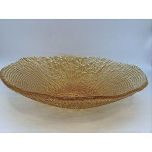 Amber Fruit Bowl Basket Weave design 11”